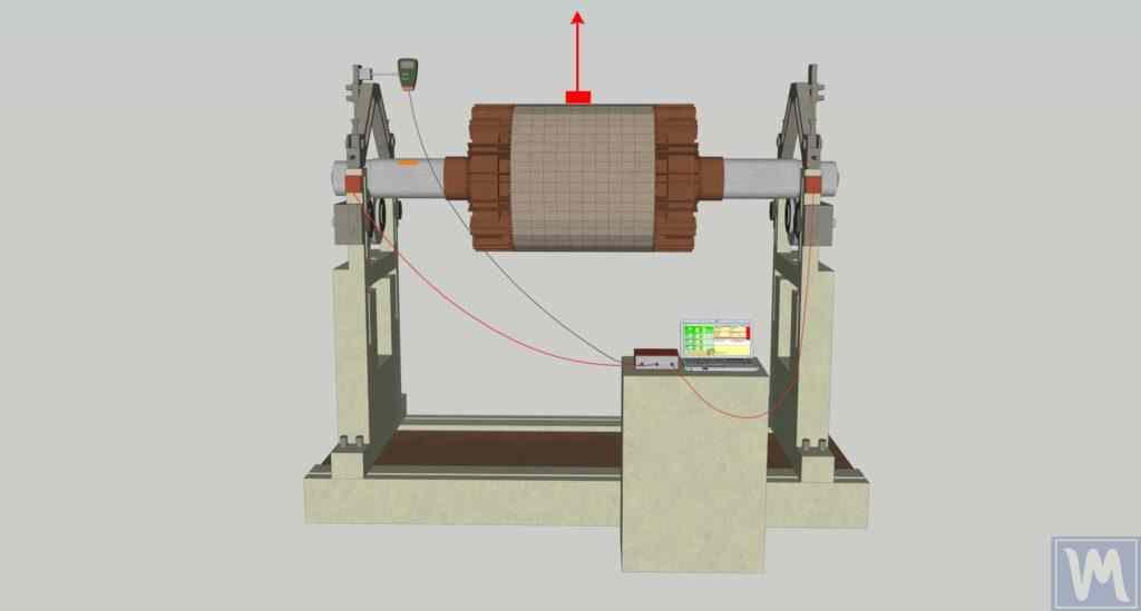 Rotor de centrifugadora en una máquina de equilibrado